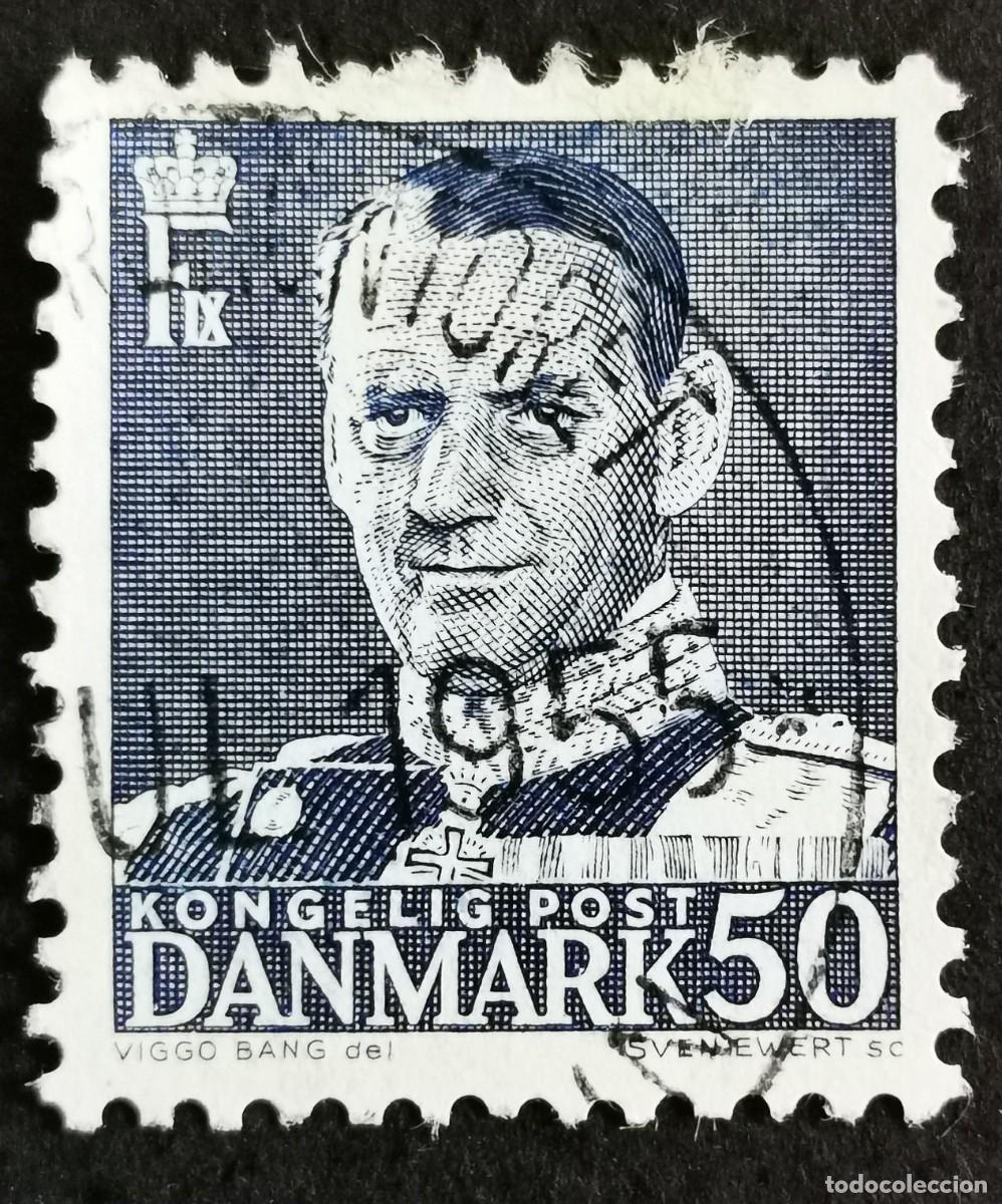 Sellos: Sello Dinamarca 1950, Rey Federico IX, 50 &oslash;re . Michel: DK 314