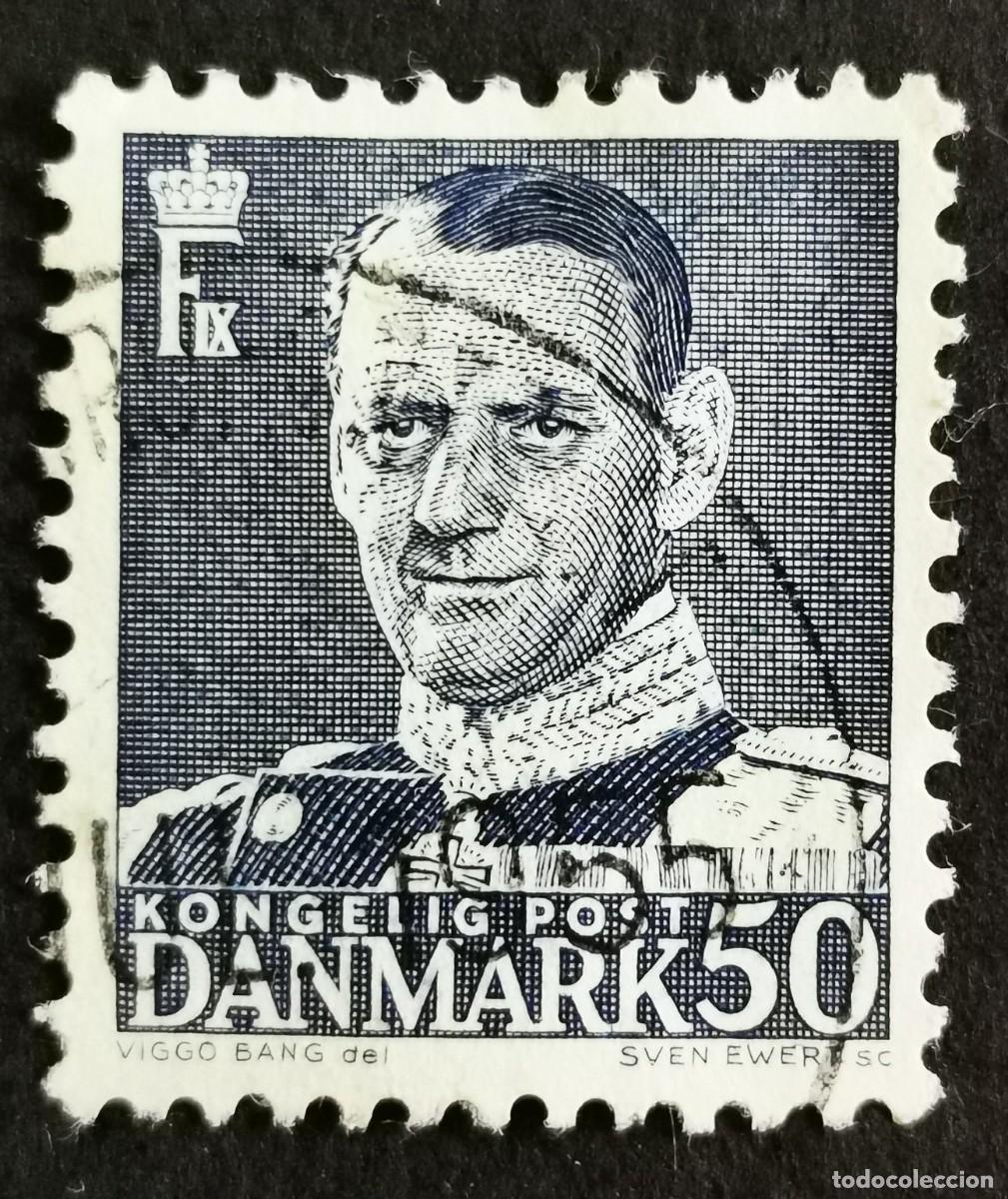 Sellos: Sello Dinamarca 1950, Rey Federico IX, 50 &oslash;re . Michel: DK 314