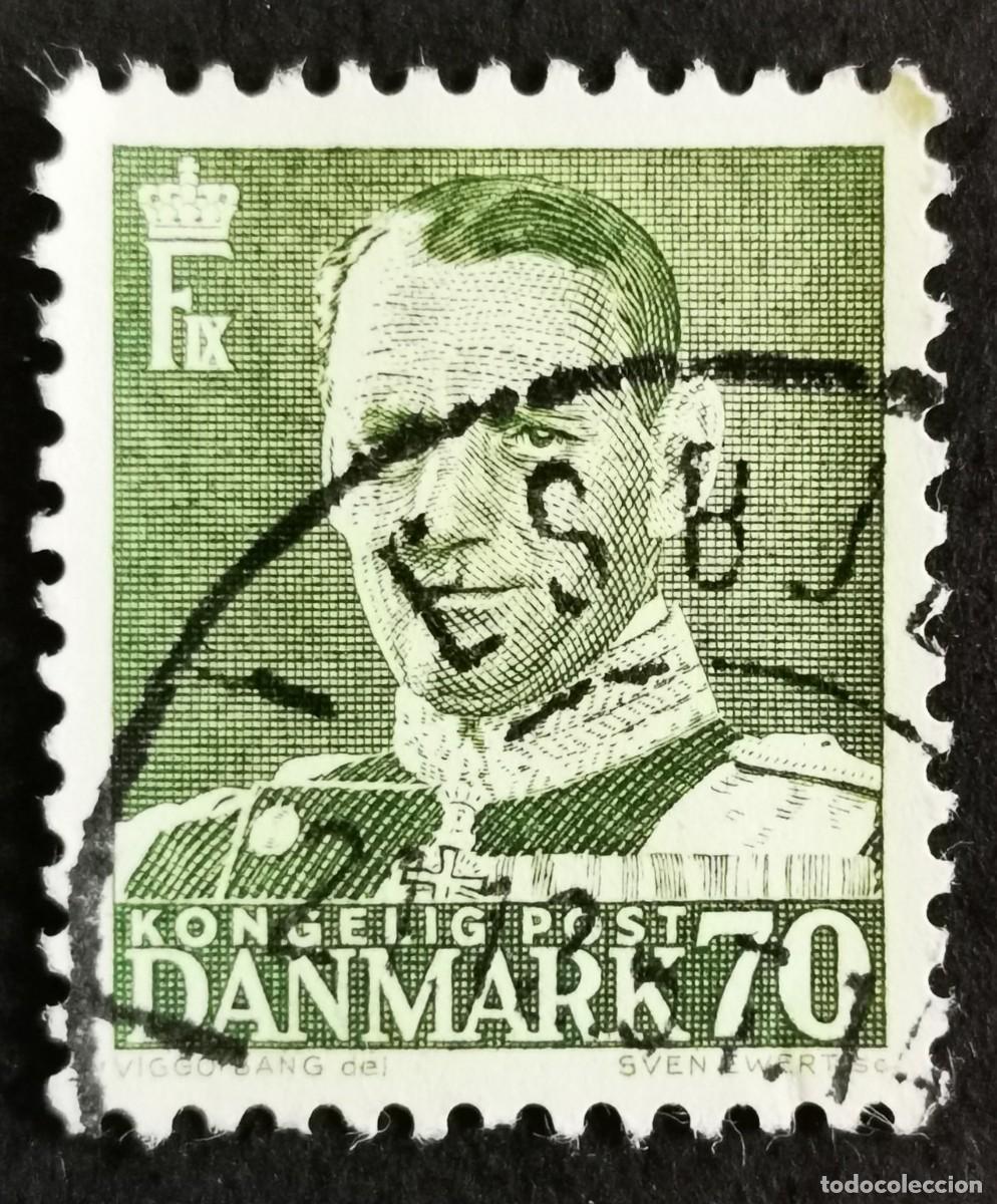 Sellos: Sello Dinamarca 1950, Rey Federico IX, 70 &oslash;re . Michel: DK 317