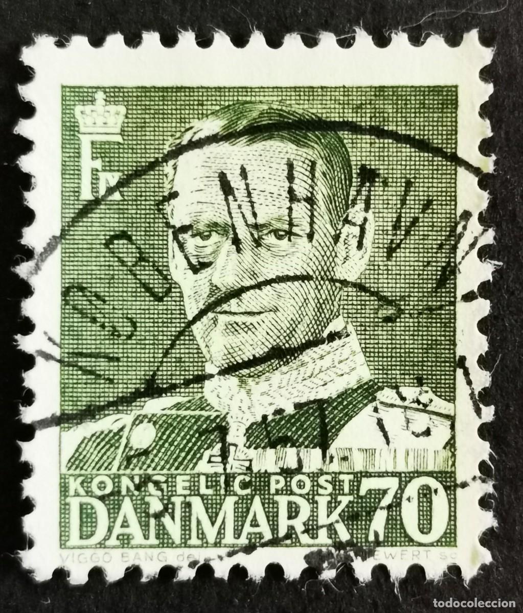 Sellos: Sello Dinamarca 1950, Rey Federico IX, 70 &oslash;re . Michel: DK 317