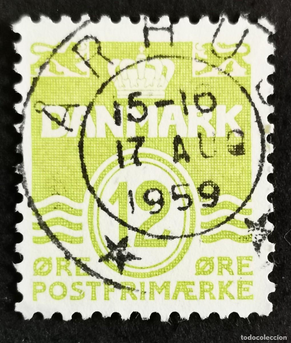Sellos: Sello Dinamarca 1952, Figura tipo 'onda', 12 &oslash;re . Michel: DK 332x