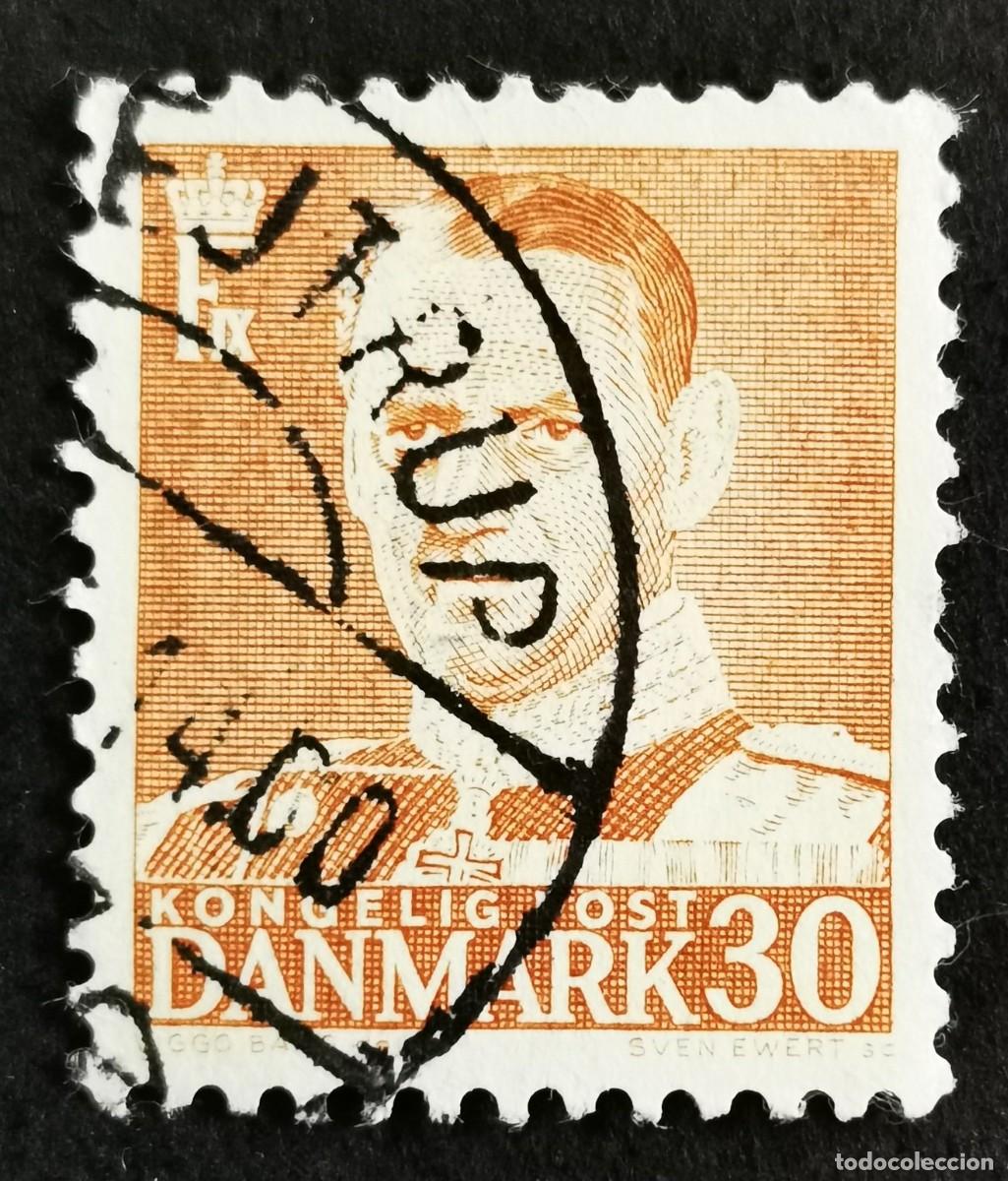 Sellos: Sello Dinamarca 1952, Rey Federico IX, 30 &oslash;re . Michel: DK 334