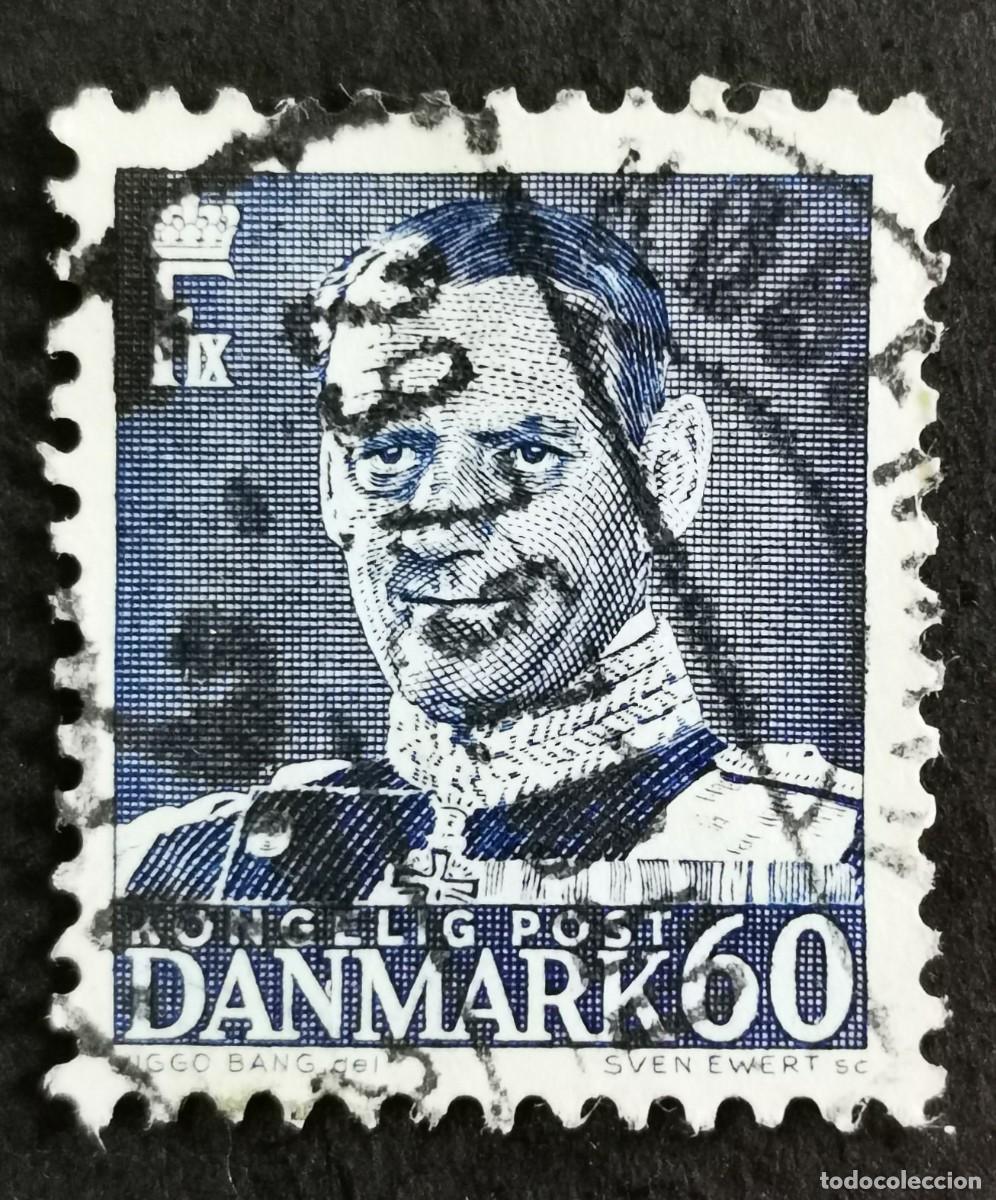 Sellos: Sello Dinamarca 1953, Rey Federico IX, 60 &oslash;re . Michel: DK 336