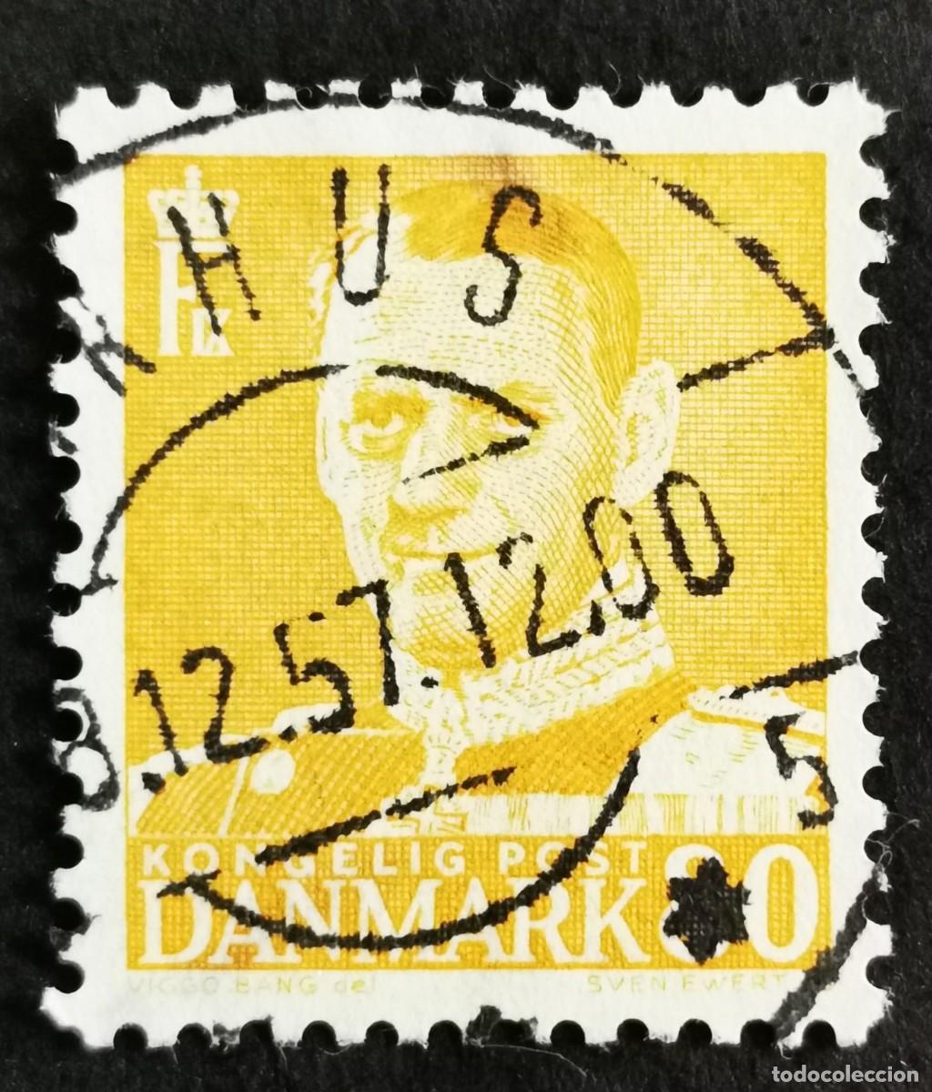 Sellos: Sello Dinamarca 1953, Rey Federico IX, 80 &oslash;re. Michel: DK 337