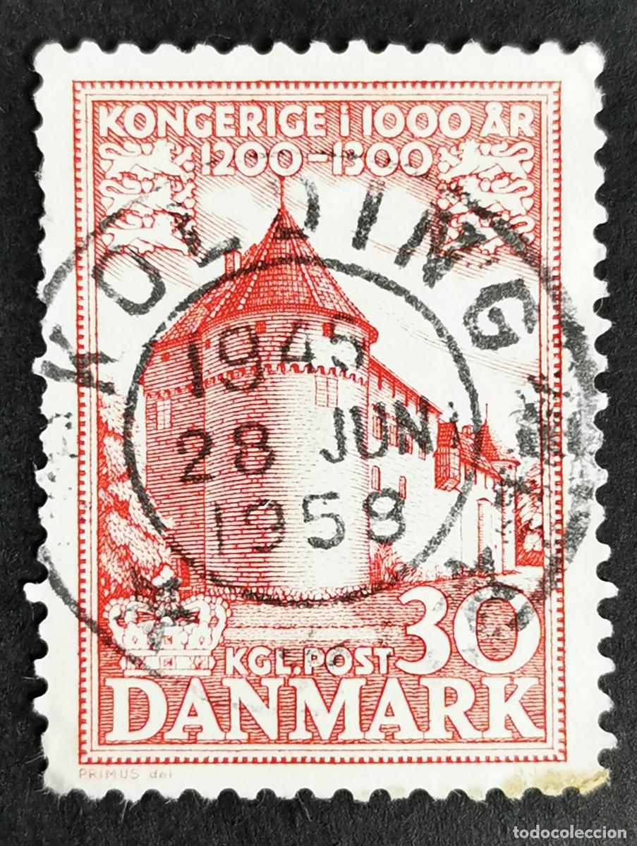Sellos: Sello Dinamarca 1954, Castillo de Nyborg, 30 &oslash;re. Michel: DK 347