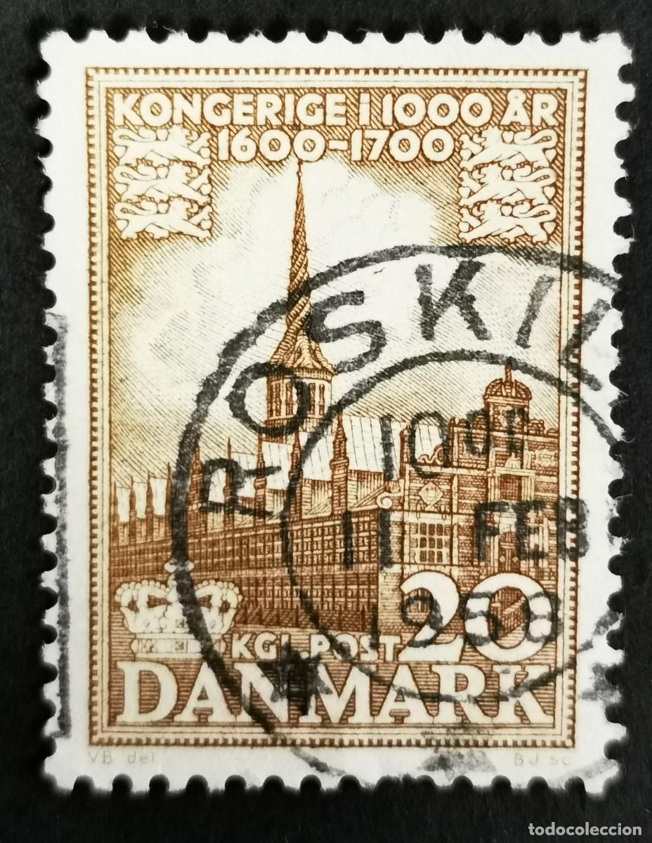 Sellos: Sello Dinamarca 1955, Bolsa de Copenhague, 20 &oslash;re. Michel: DK 346