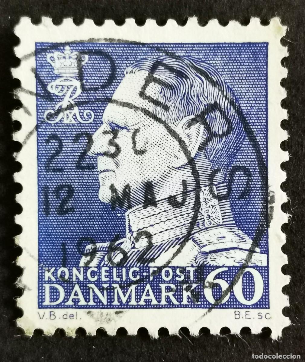 Sellos: Sello Dinamarca 1962, Rey Federico IX, 60 &oslash;re. Michel: DK 395y