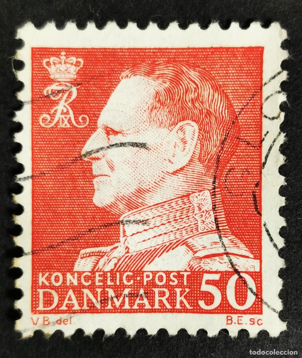 Sellos: Sello Dinamarca 1965, Rey Federico IX, 50 &oslash;re. Michel: DK 429x