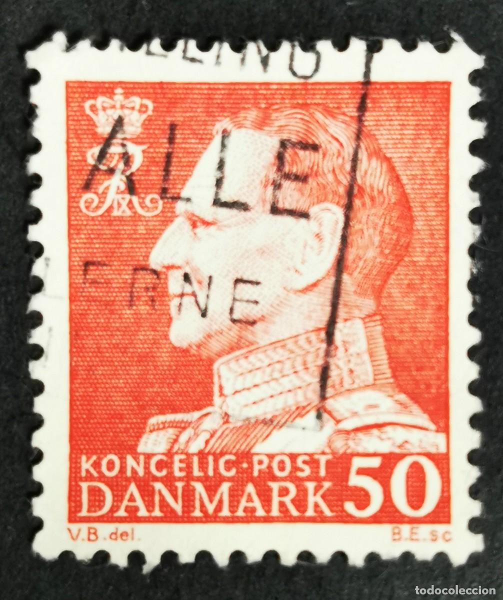 Sellos: Sello Dinamarca 1965, Rey Federico IX, 50 &oslash;re. Michel: DK 429x