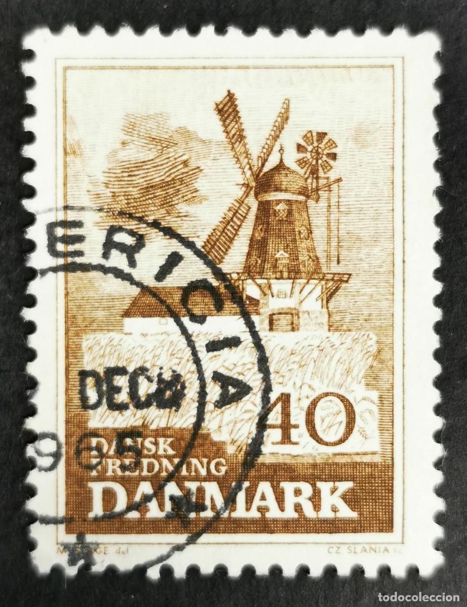 Sellos: Sello Dinamarca 1965, &Aacute;reas naturales - Molino de viento de Bog&oslash;, 40 &oslash;re. Michel: DK 437x