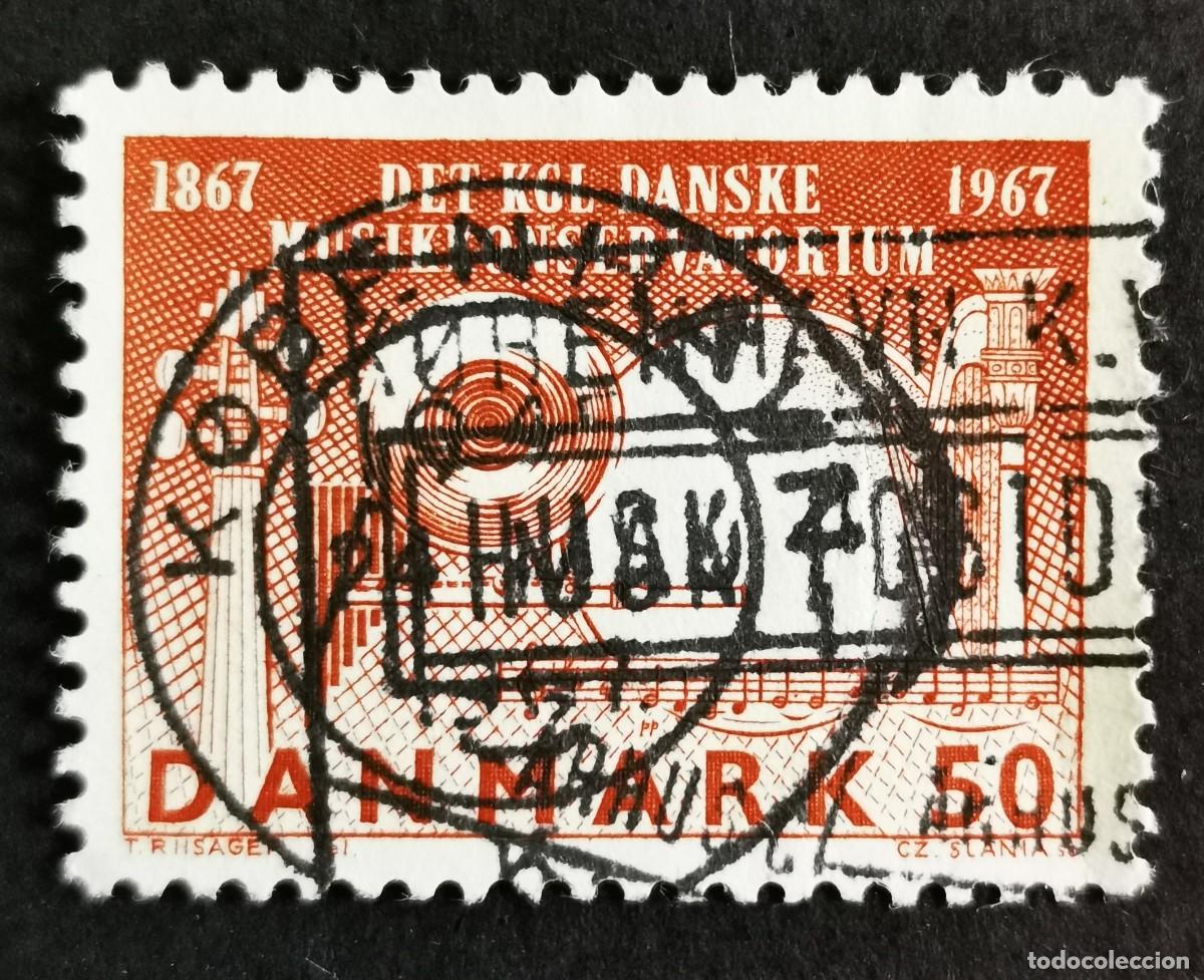 Sellos: Sello Dinamarca 1967, Conservatorio, 50 &oslash;re. Michel: DK 449x