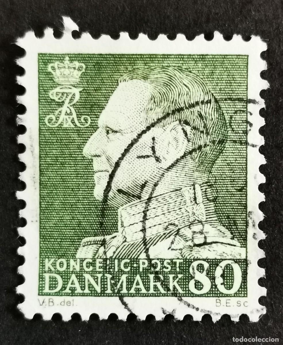 Sellos: Sello Dinamarca 1967, Rey Federico IX, 80 &oslash;re. Michel: DK 459y