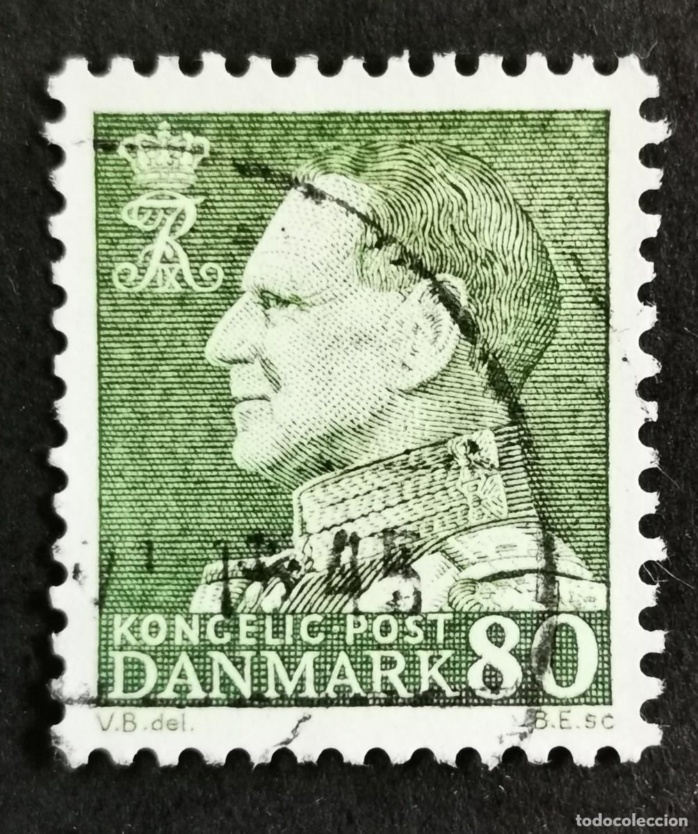 Sellos: Sello Dinamarca 1967, Rey Federico IX, 80 &oslash;re. Michel: DK 459y