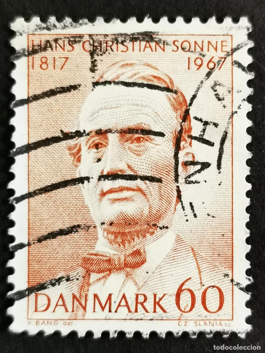 Sellos: Sello Dinamarca 1967, Hans Christian Sonne, 60 &oslash;re. Michel: DK 464