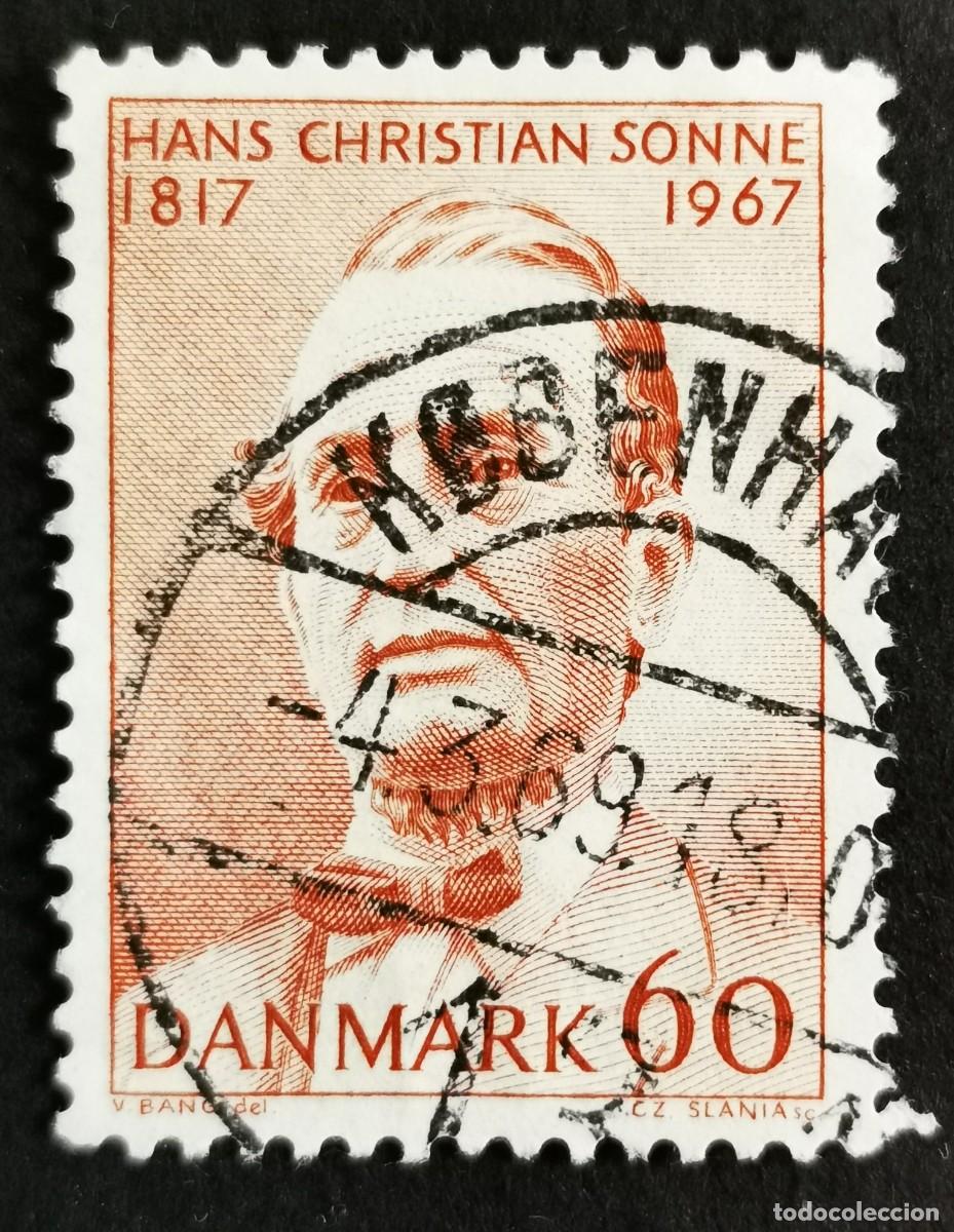 Sellos: Sello Dinamarca 1967, Hans Christian Sonne, 60 &oslash;re. Michel: DK 464