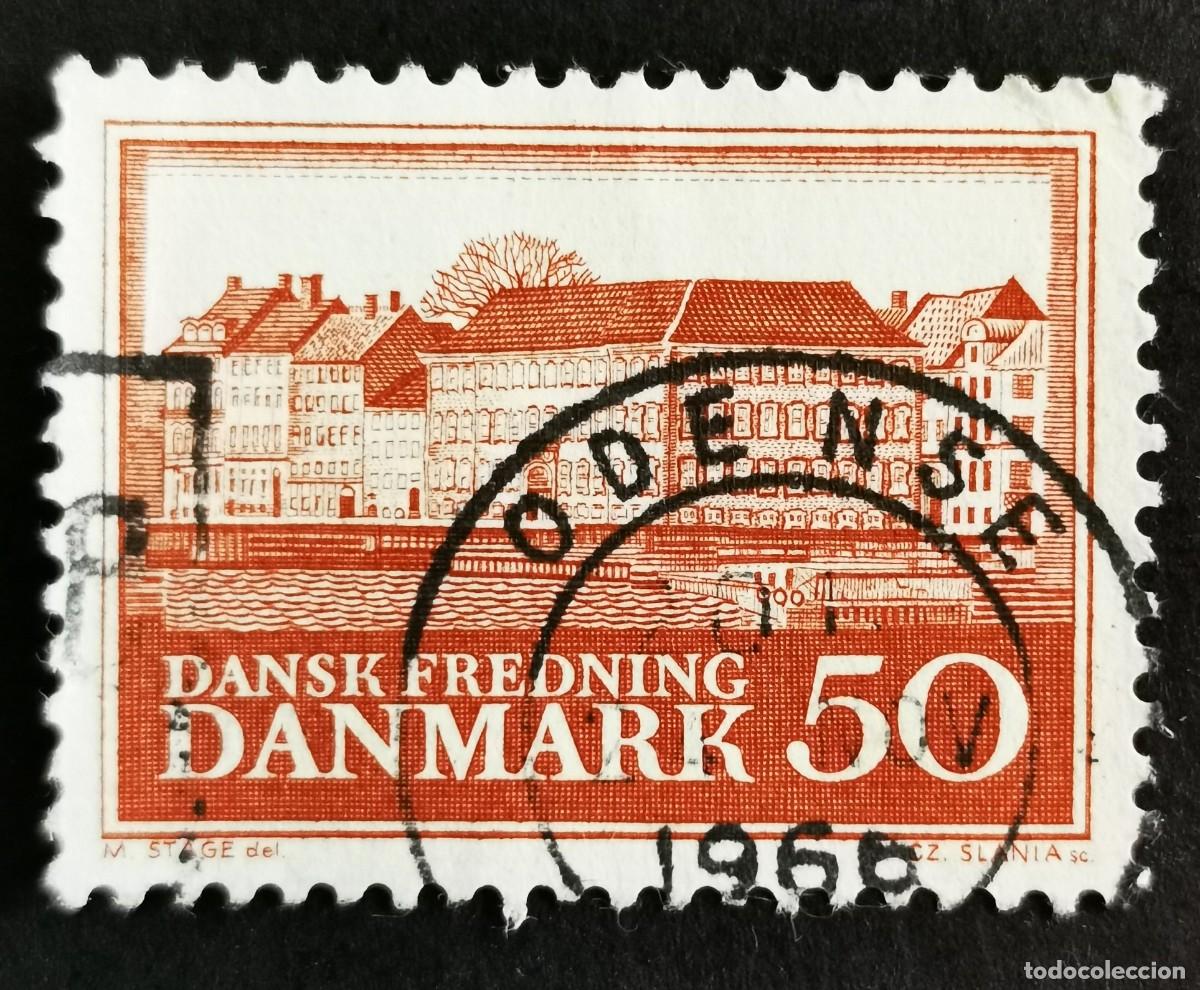 Sellos: Sello Dinamarca 1966, El Pe&oacute;n Real - Asilos, Copenhague, 50 &oslash;re. Michel: DK 442x