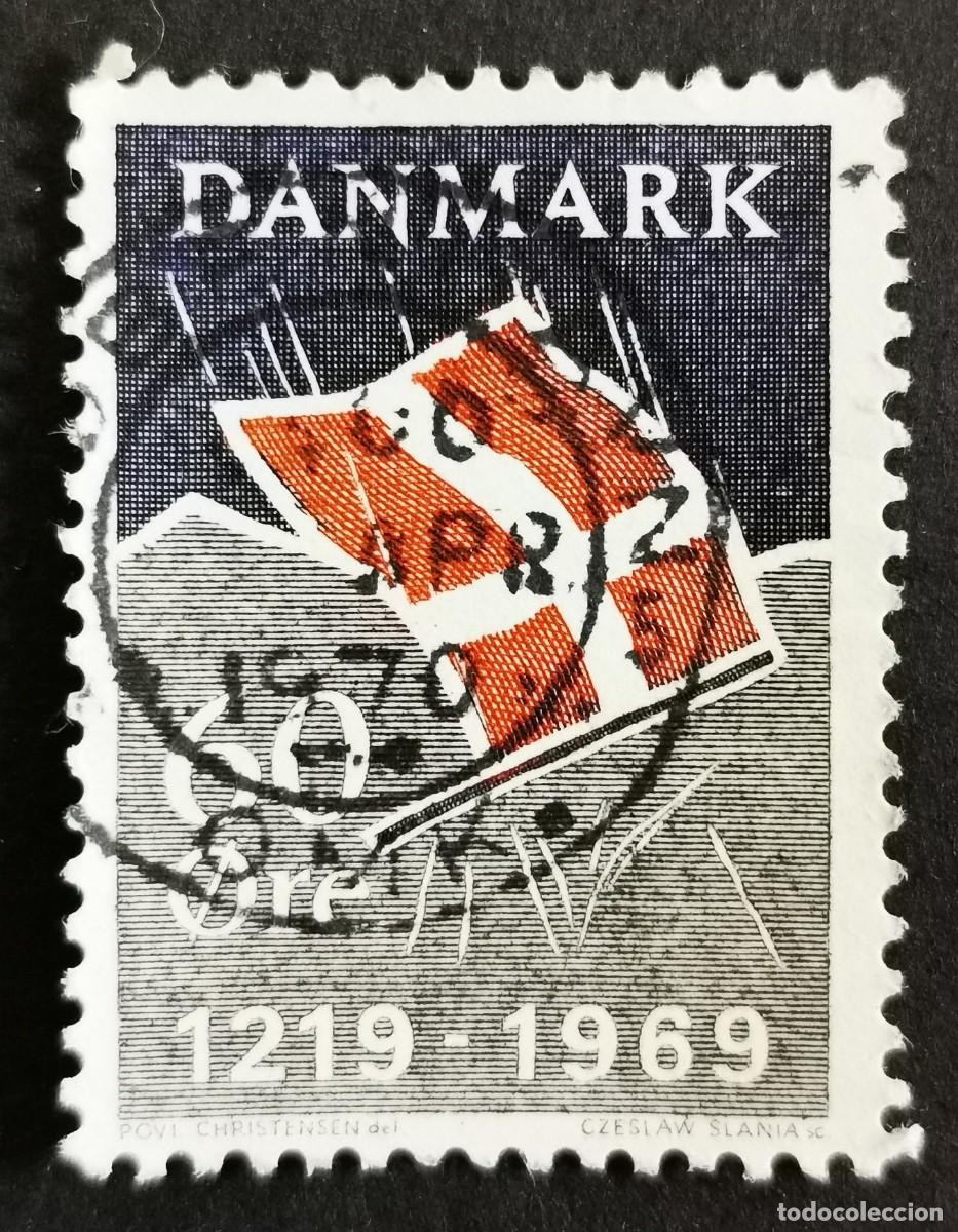 Sellos: Sello Dinamarca 1969, Ca&iacute;da de la bandera danesa, 60 &oslash;re. Michel: DK 481