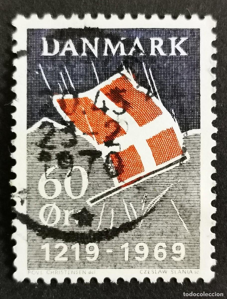 Sellos: Sello Dinamarca 1969, Ca&iacute;da de la bandera danesa, 60 &oslash;re. Michel: DK 481