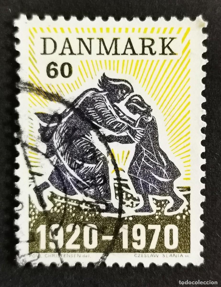 Sellos: Sello Dinamarca 1970, Reuni&oacute;n del norte de Schleswig, 60 &oslash;re. Michel: DK 497