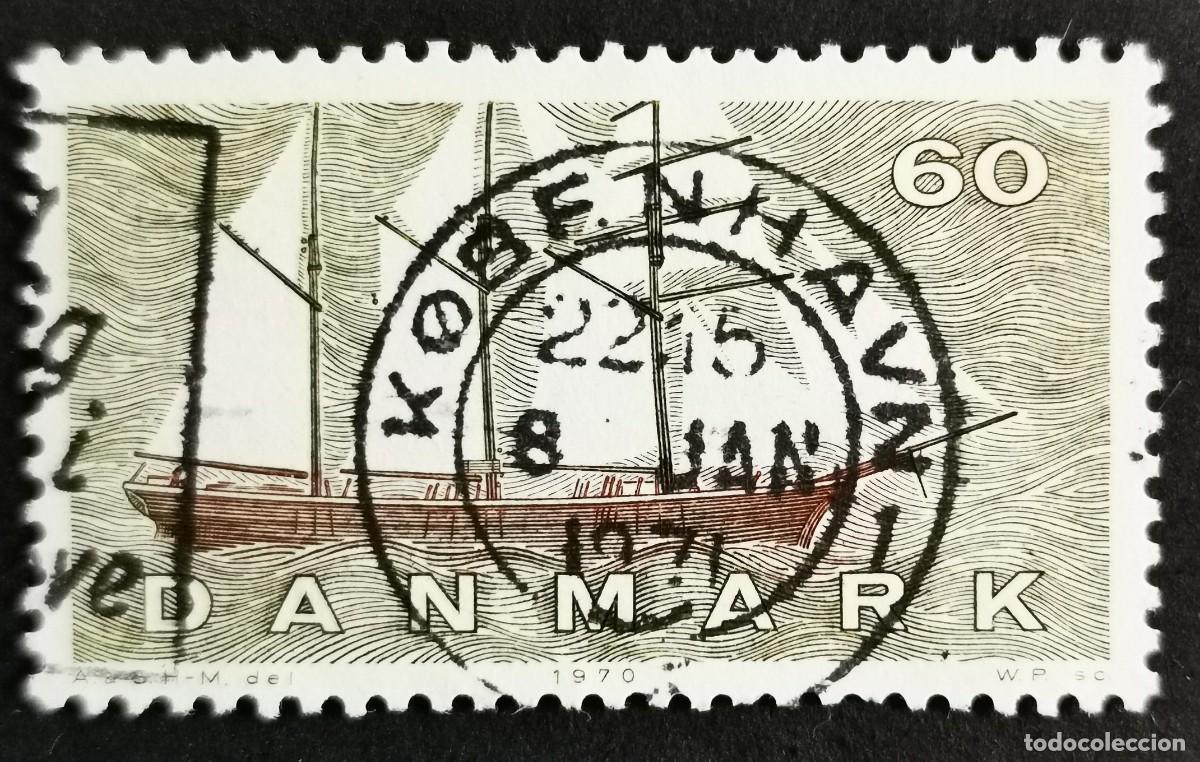 Sellos: Sello Dinamarca 1970, Goleta Thuroe con Topgallant, 60 &oslash;re. Michel: DK 503