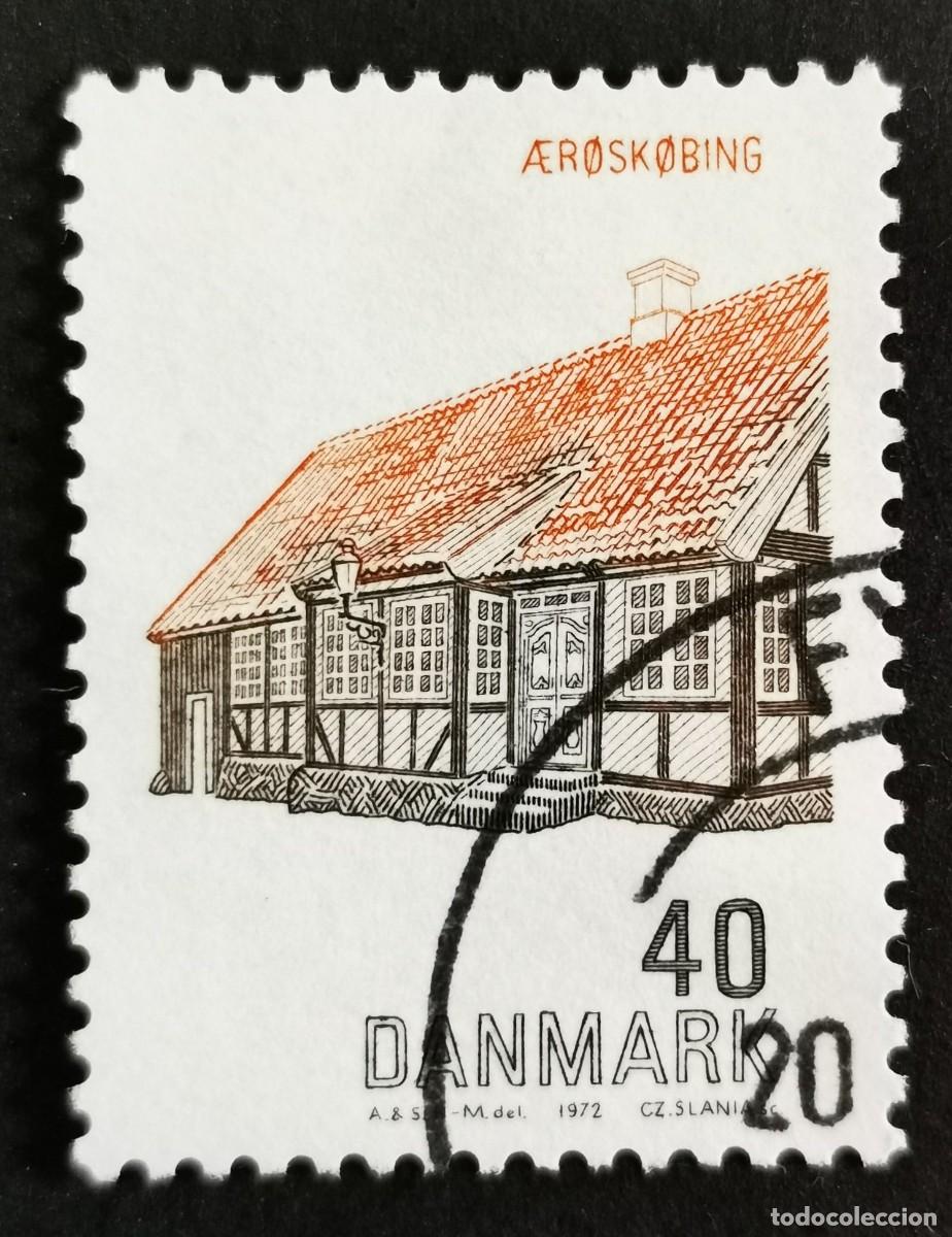 Sellos: Sello Dinamarca 1972, Casa, Aeroskobing, 40 &oslash;re. Michel: DK 536