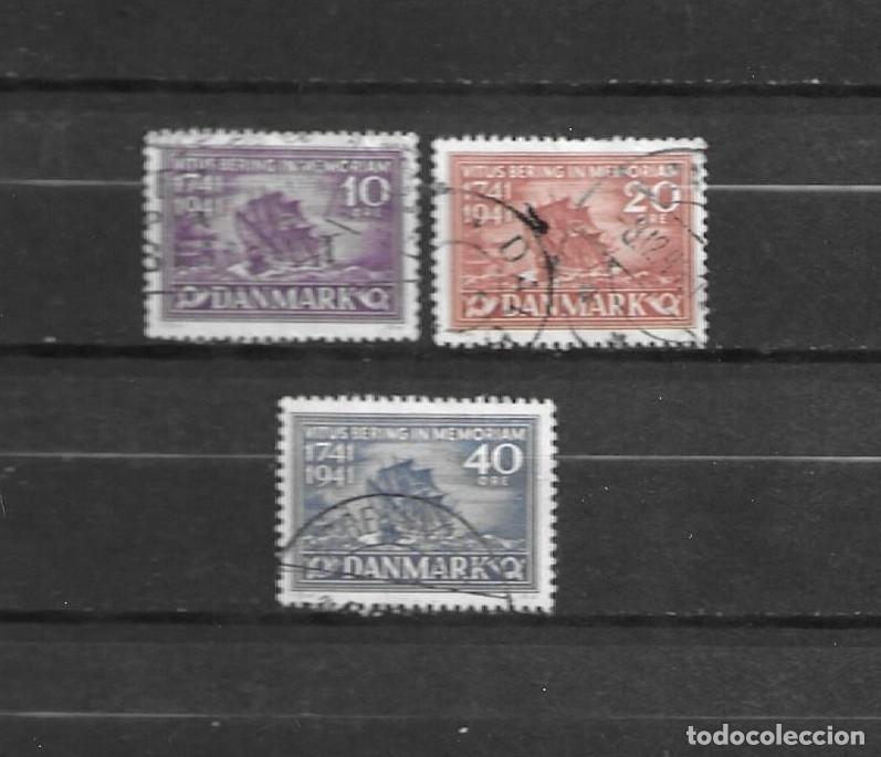 Sellos: Dinamarca 1941, Bicentenario del navegante Bitus Bering, yvert 278-280, usados