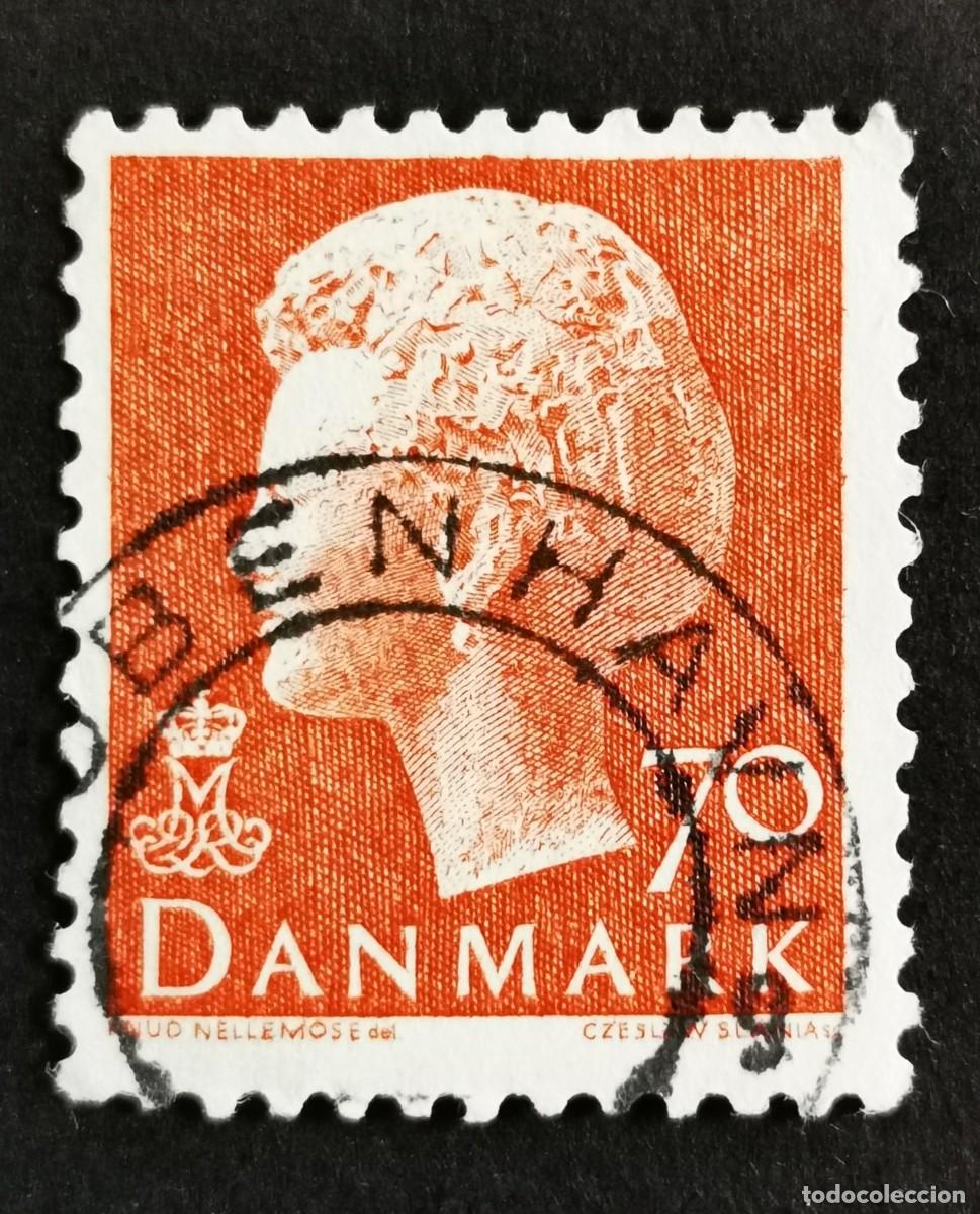 Sellos: Sello Dinamarca 1974, Reina Margarita II, 70 &oslash;re. Michel: DK 558x