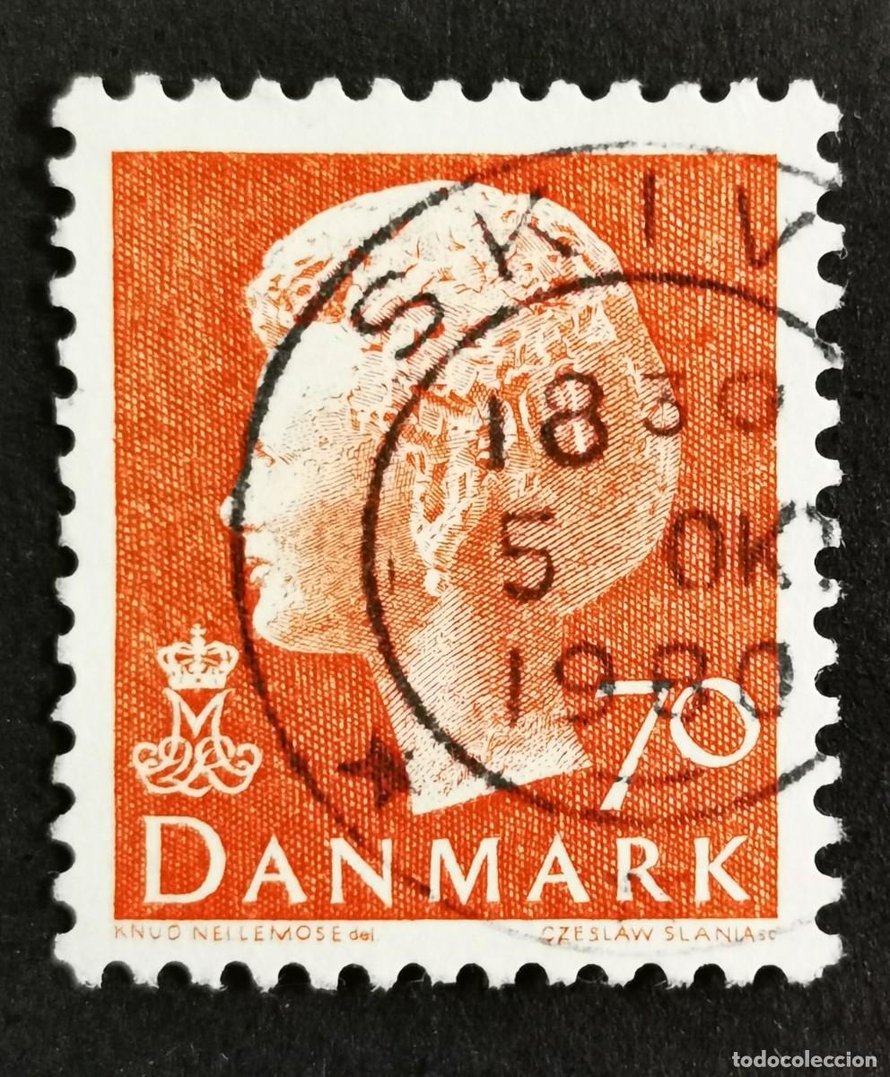 Sellos: Sello Dinamarca 1974, Reina Margarita II, 70 &oslash;re. Michel: DK 558x