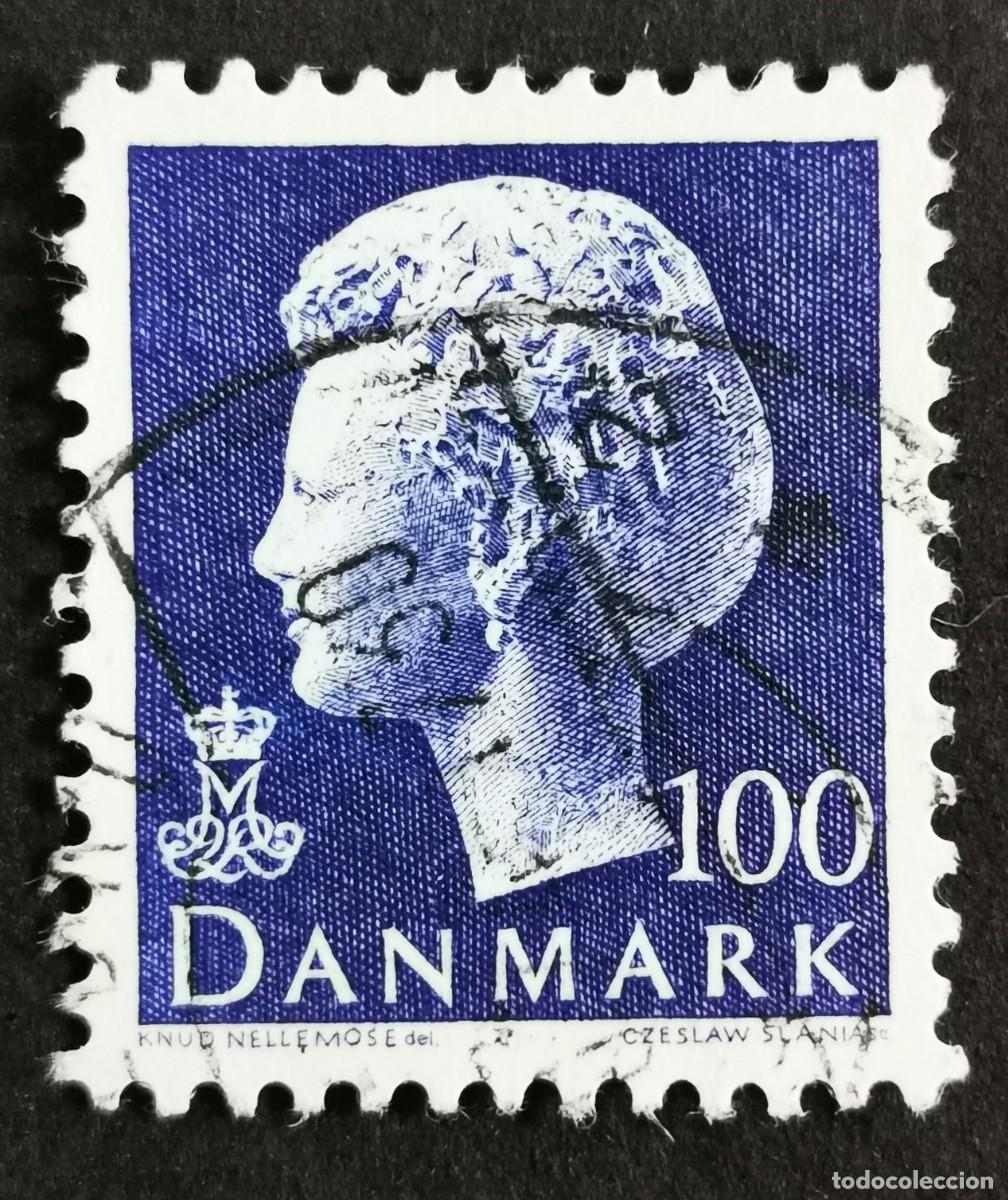 Sellos: Sello Dinamarca 1974, Reina Margarita II, 100 &oslash;re. Michel: DK 561y
