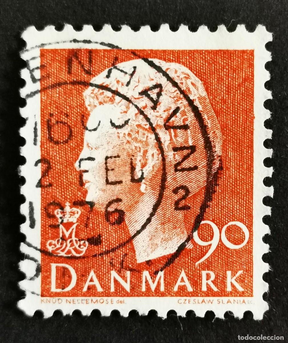 Sellos: Sello Dinamarca 1974, Reina Margarita II, 90 &oslash;re. Michel: DK 571x
