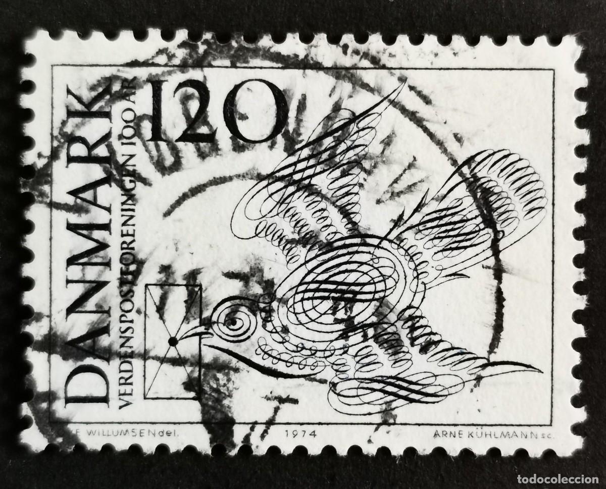 Sellos: Sello Dinamarca 1974, Paloma con letra, 120 &oslash;re. Michel: DK 579