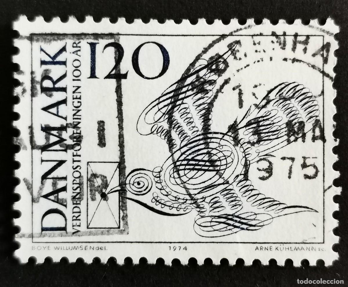 Sellos: Sello Dinamarca 1974, Paloma con letra, 120 &oslash;re. Michel: DK 579