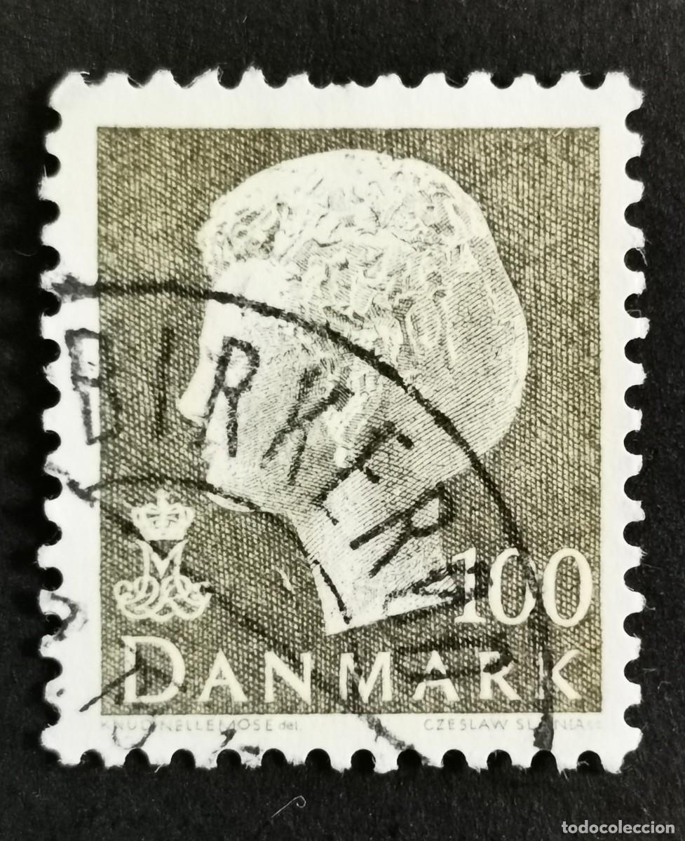 Sellos: Sello Dinamarca 1975, Reina Margarita II, 100 &oslash;re. Michel: DK 584