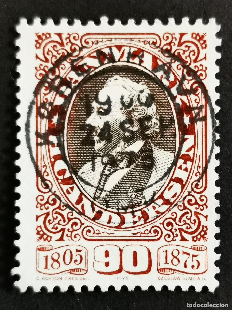 Sellos: Sello Dinamarca 1975, Hans Andersen (fotograf&iacute;a de G.E. Hansen), 90 &oslash;re. Michel: DK 596
