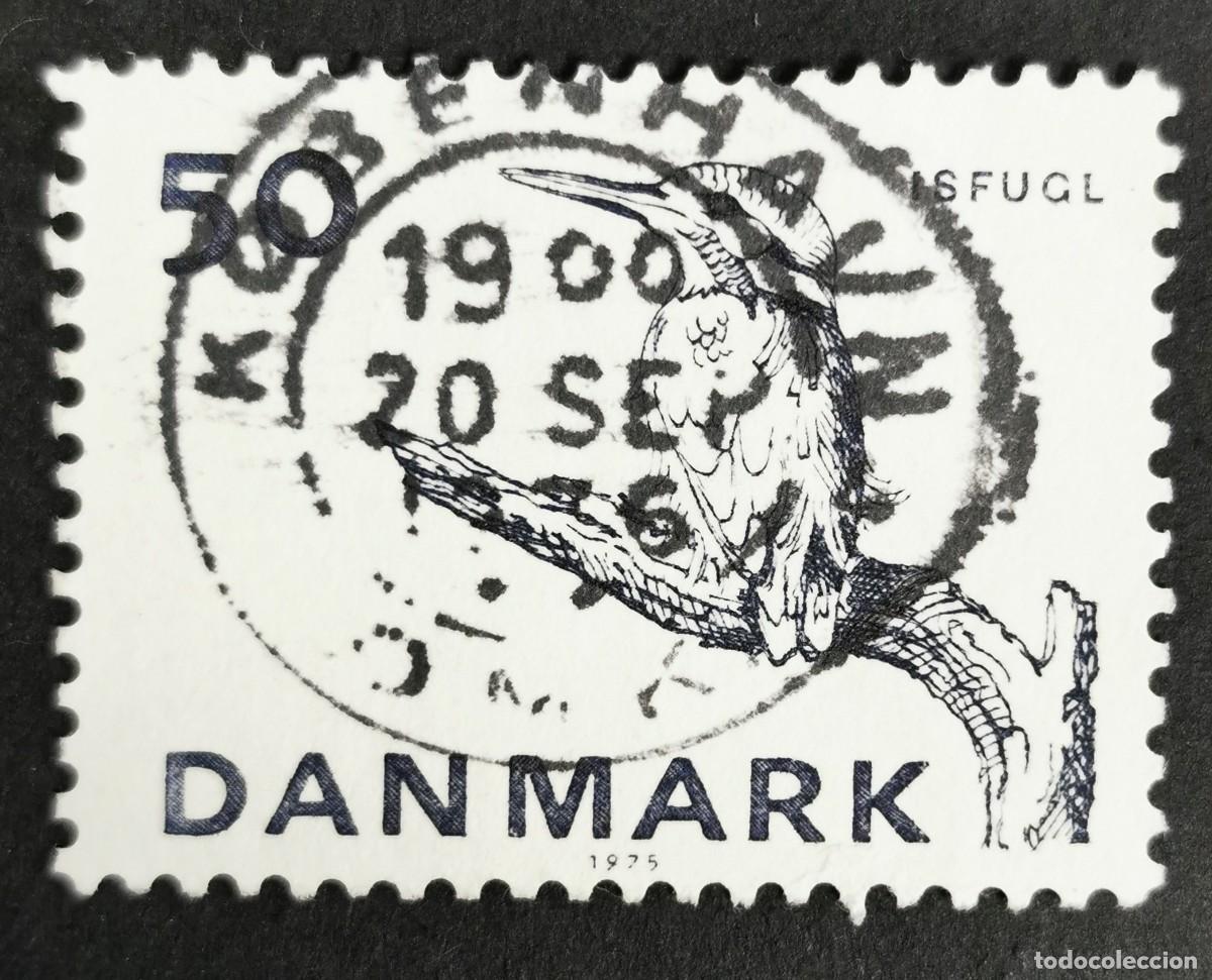 Sellos: Sello Dinamarca 1975, Mart&iacute;n pescador com&uacute;n (Alcedo atthis), 50 &oslash;re. Michel: DK 602