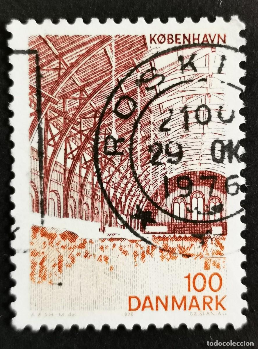 Stamps: Sello Dinamarca 1976, Interior de la Estaci&oacute;n Central de Ferrocarril, 100 &oslash;re. Michel: DK 619