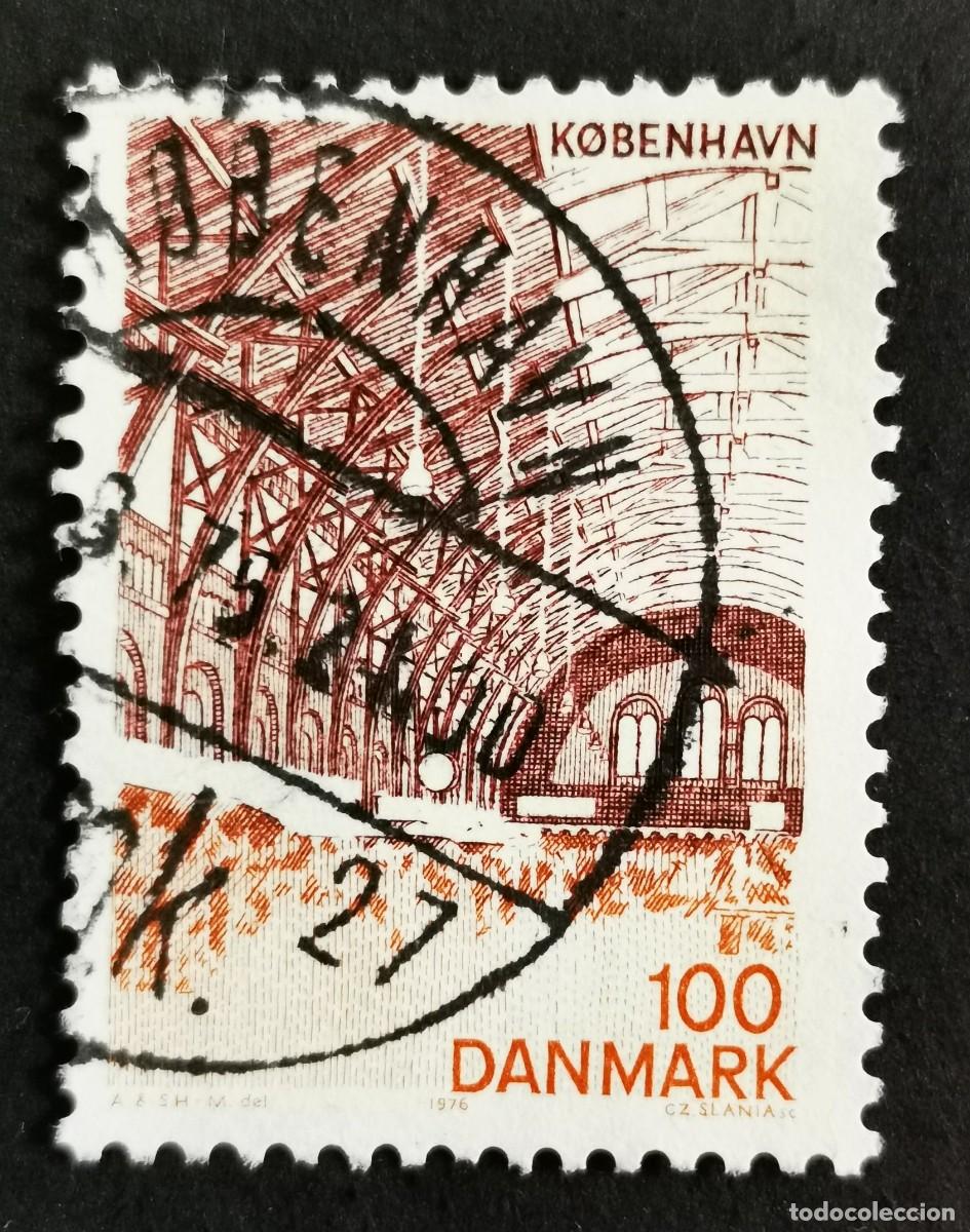 Stamps: Sello Dinamarca 1976, Interior de la Estaci&oacute;n Central de Ferrocarril, 100 &oslash;re. Michel: DK 619