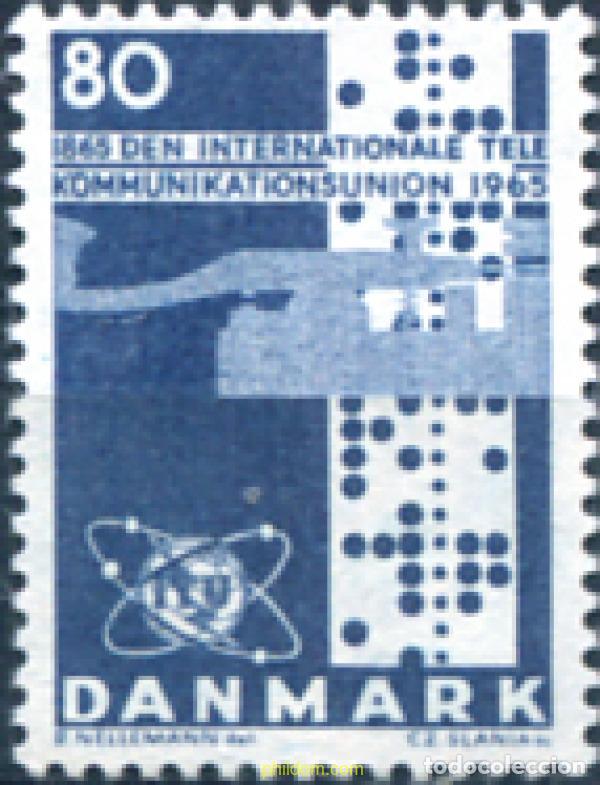 Sellos: 143722 MNH DINAMARCA 1965 CENTENARIO DE LA UNION INTERNACIONAL DE TELECOMUNICACIONES