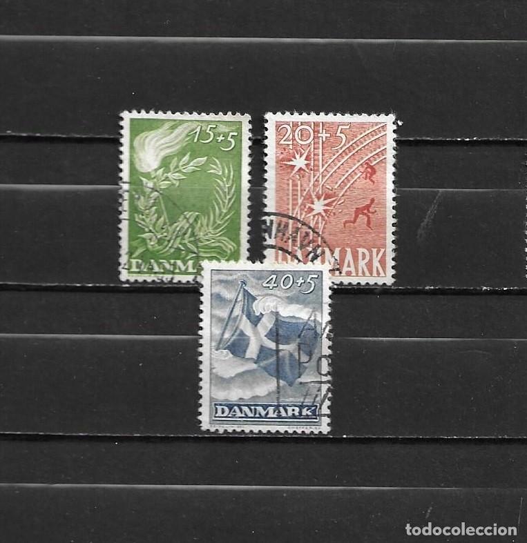 Sellos: Dinamarca, 1947, aniversario de la liberaci&oacute;n, completa, usados, yvert 308-310