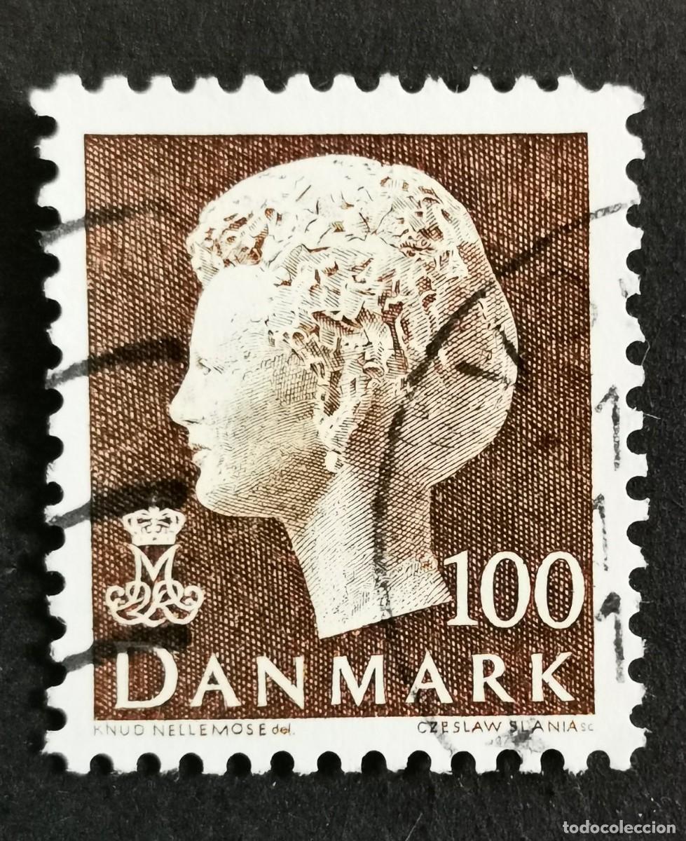 Sellos: Sello Dinamarca 1977, Reina Margarita II, 100 &oslash;re. Michel: DK 649