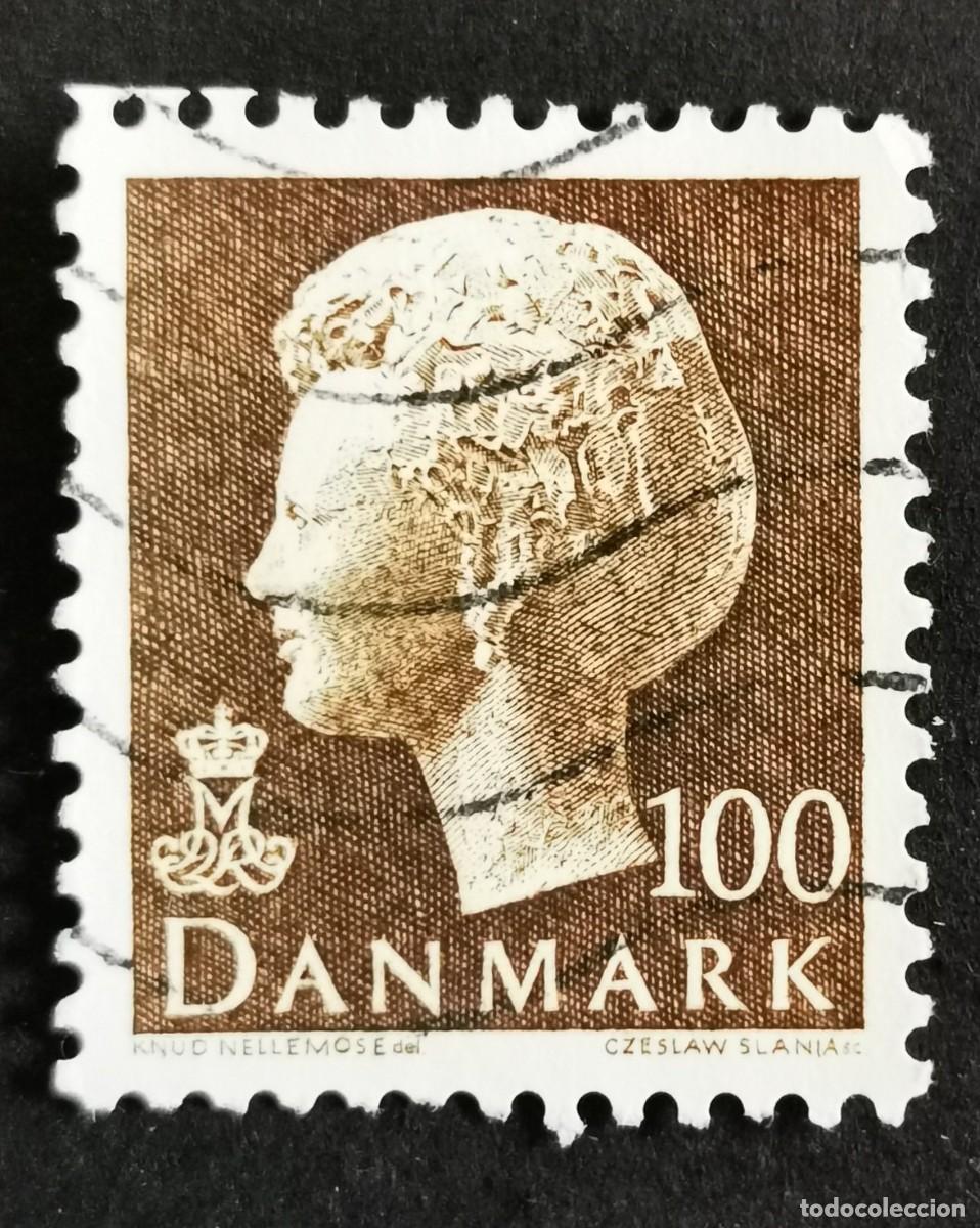 Sellos: Sello Dinamarca 1977, Reina Margarita II, 100 &oslash;re. Michel: DK 649