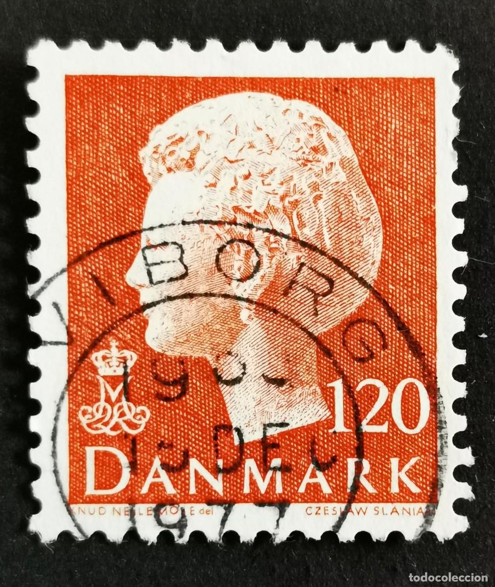 Sellos: Sello Dinamarca 1977, Reina Margarita II, 120 &oslash;re. Michel: DK 650