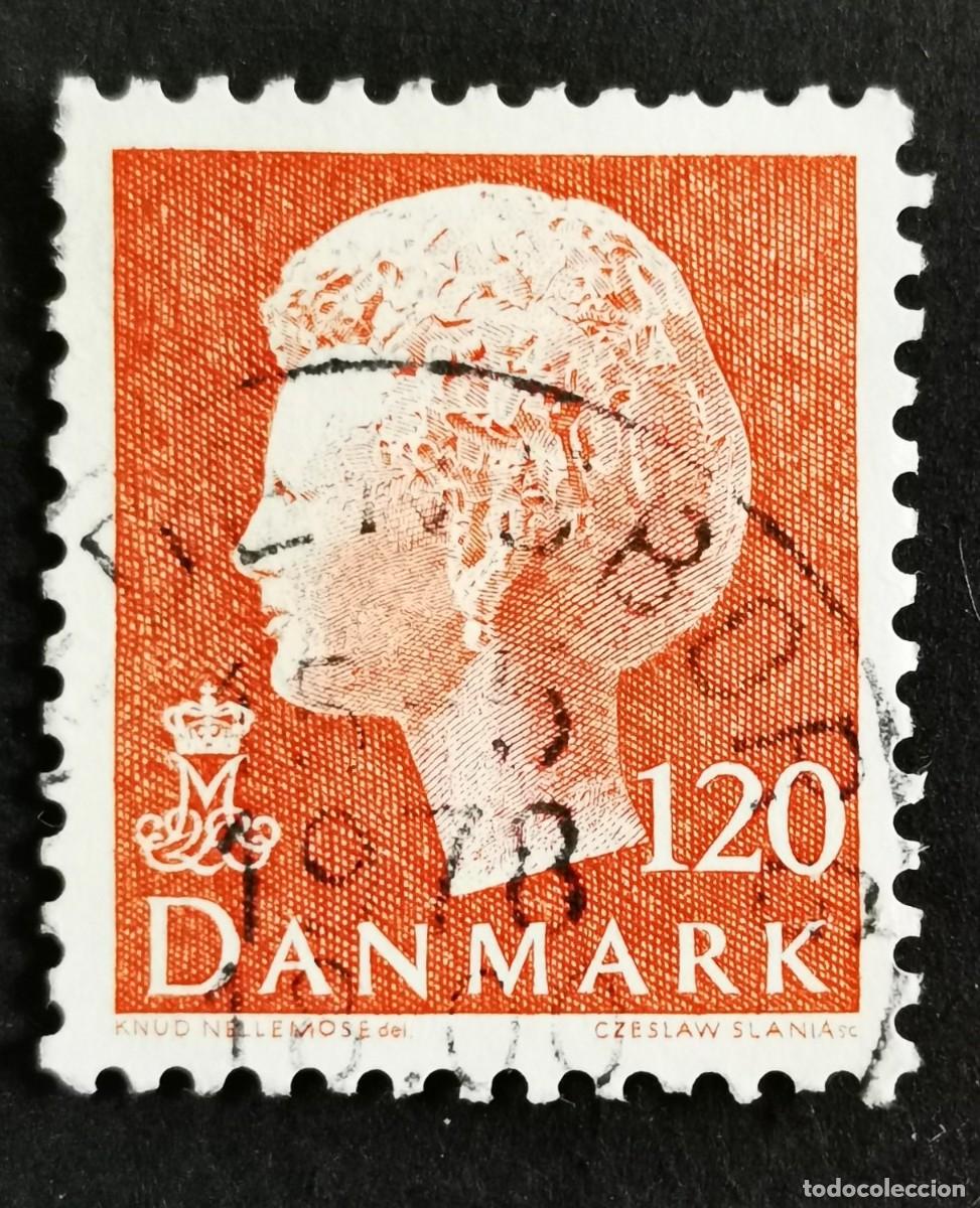Sellos: Sello Dinamarca 1977, Reina Margarita II, 120 &oslash;re. Michel: DK 650