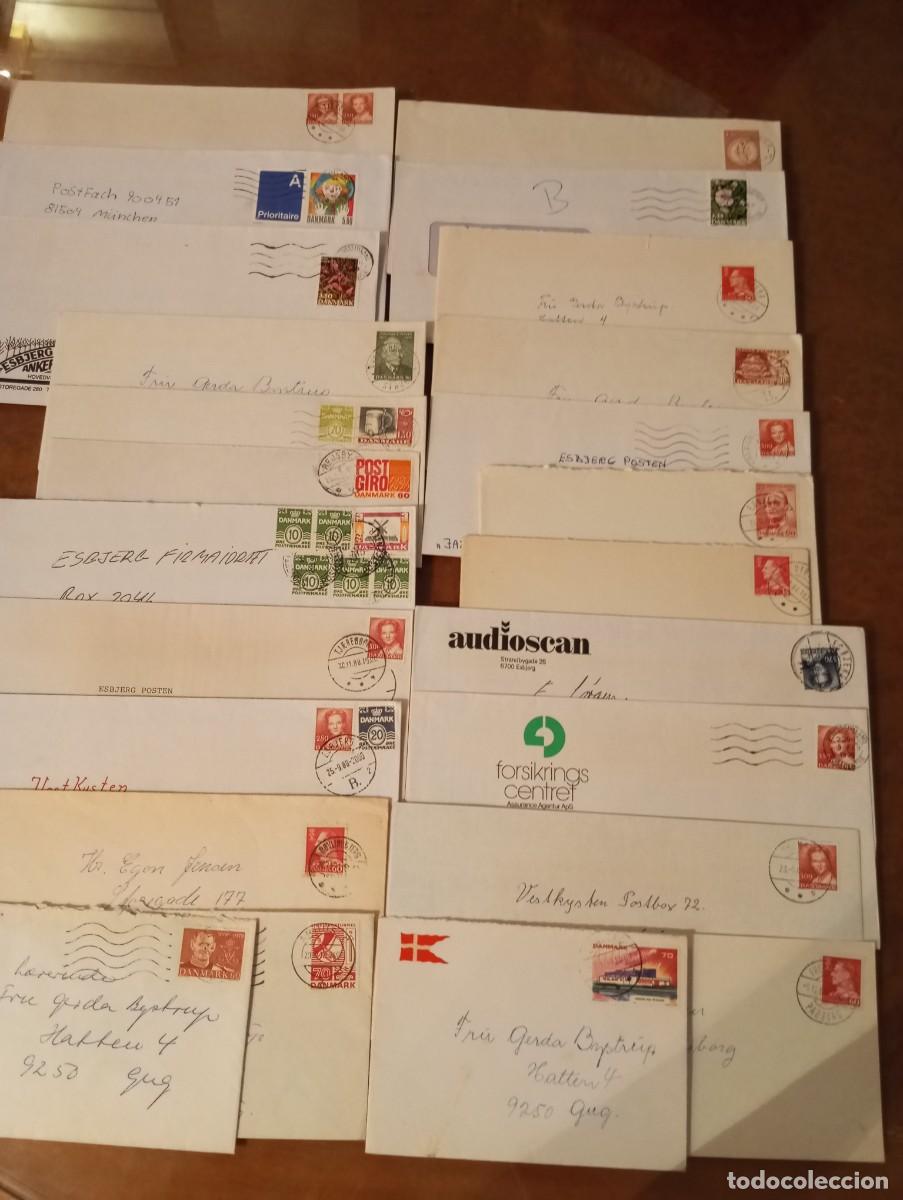 Sellos: DINAMARCA, LOTE DE 25 SOBRES CIRCULADOS