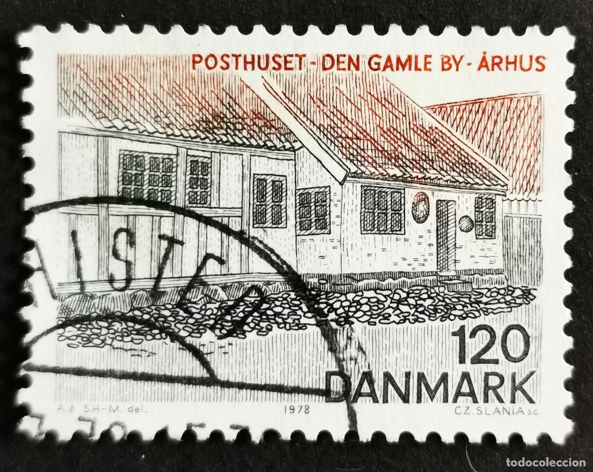 Sellos: Sello Dinamarca 1978, Oficina de correos, casco antiguo de Aarhus, 120 &oslash;re. Michel: DK 665