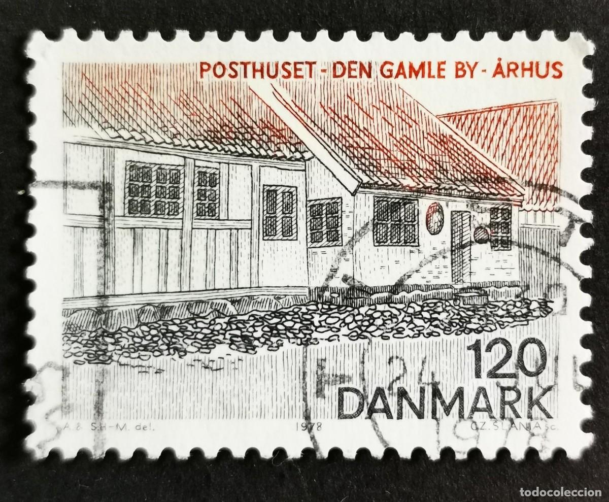 Sellos: Sello Dinamarca 1978, Oficina de correos, casco antiguo de Aarhus, 120 &oslash;re. Michel: DK 665