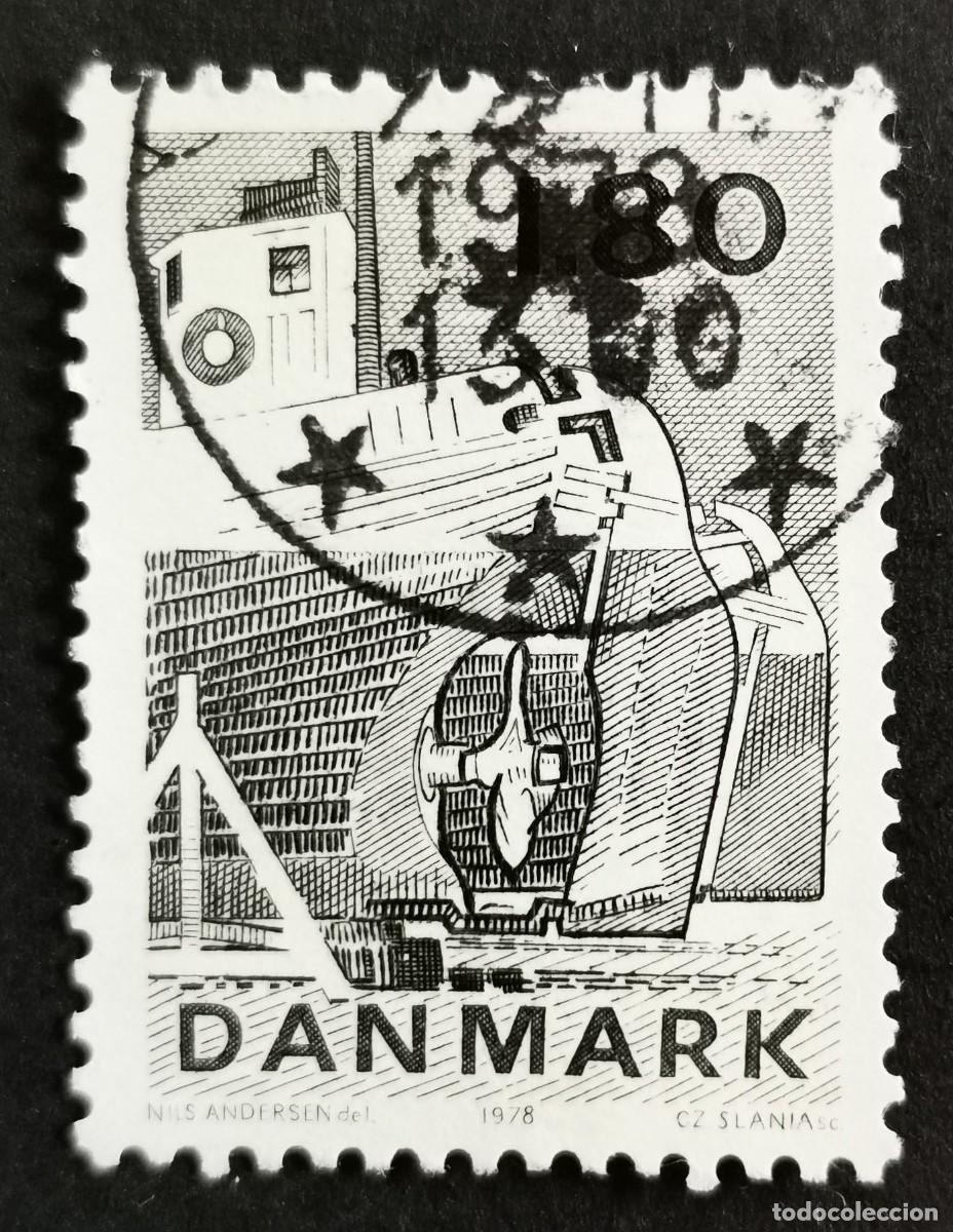 Sellos: Sello Dinamarca 1978, Barcos de pesca en la rampa, 1,80 dkr. Michel: DK 670