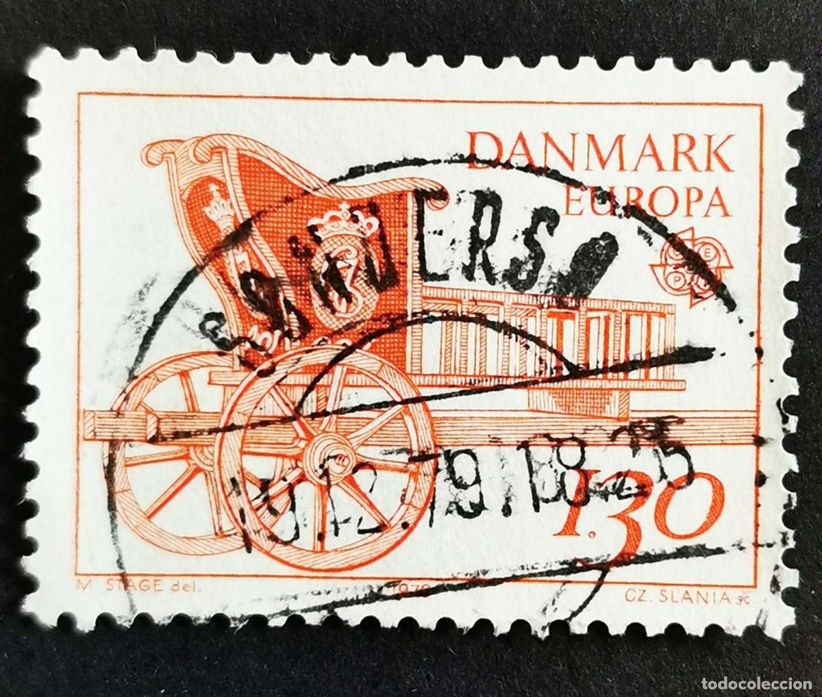 Sellos: Sello Dinamarca 1979, Correo de cartas Cariole, 1,30 dkr. Michel: DK 686
