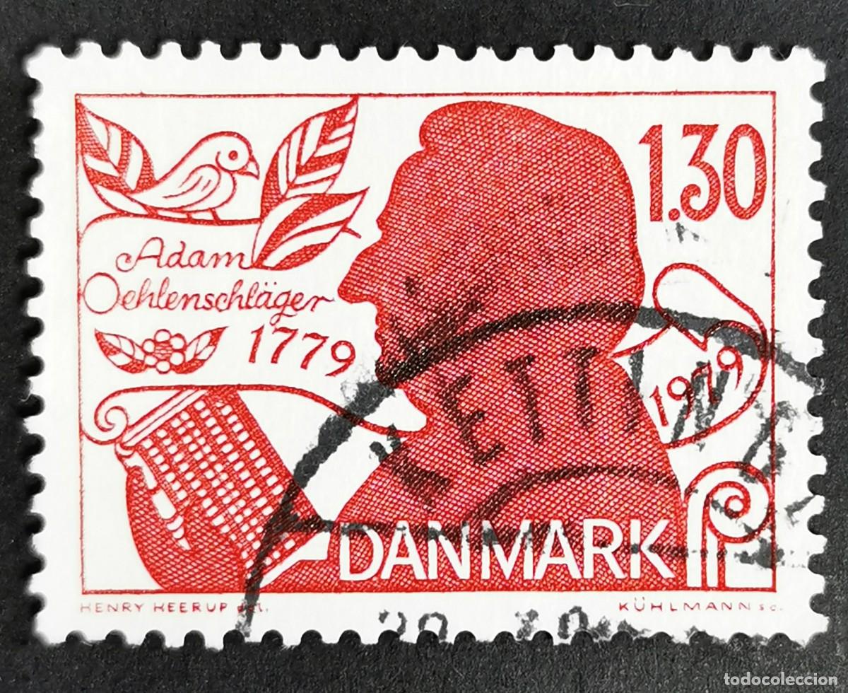 Sellos: Sello Dinamarca 1979, Adam Oehlenschl&auml;ger, 1,30 dkr. Michel: DK 694