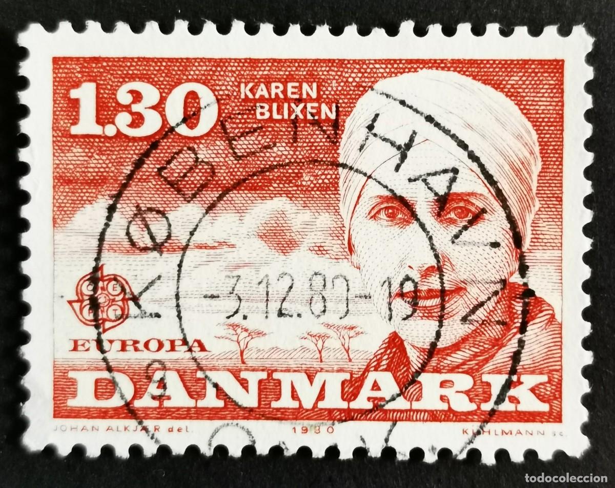 Sellos: Sello Dinamarca 1980, J.E.P.T.- Karen Blixen, 1,30 dkr. Michel: DK 699